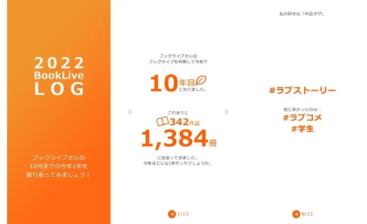 総合電子書籍ストア「ブックライブ」　ブックライブでの読書活動を振り返ることができる機能「BookLive LOG」をリリース